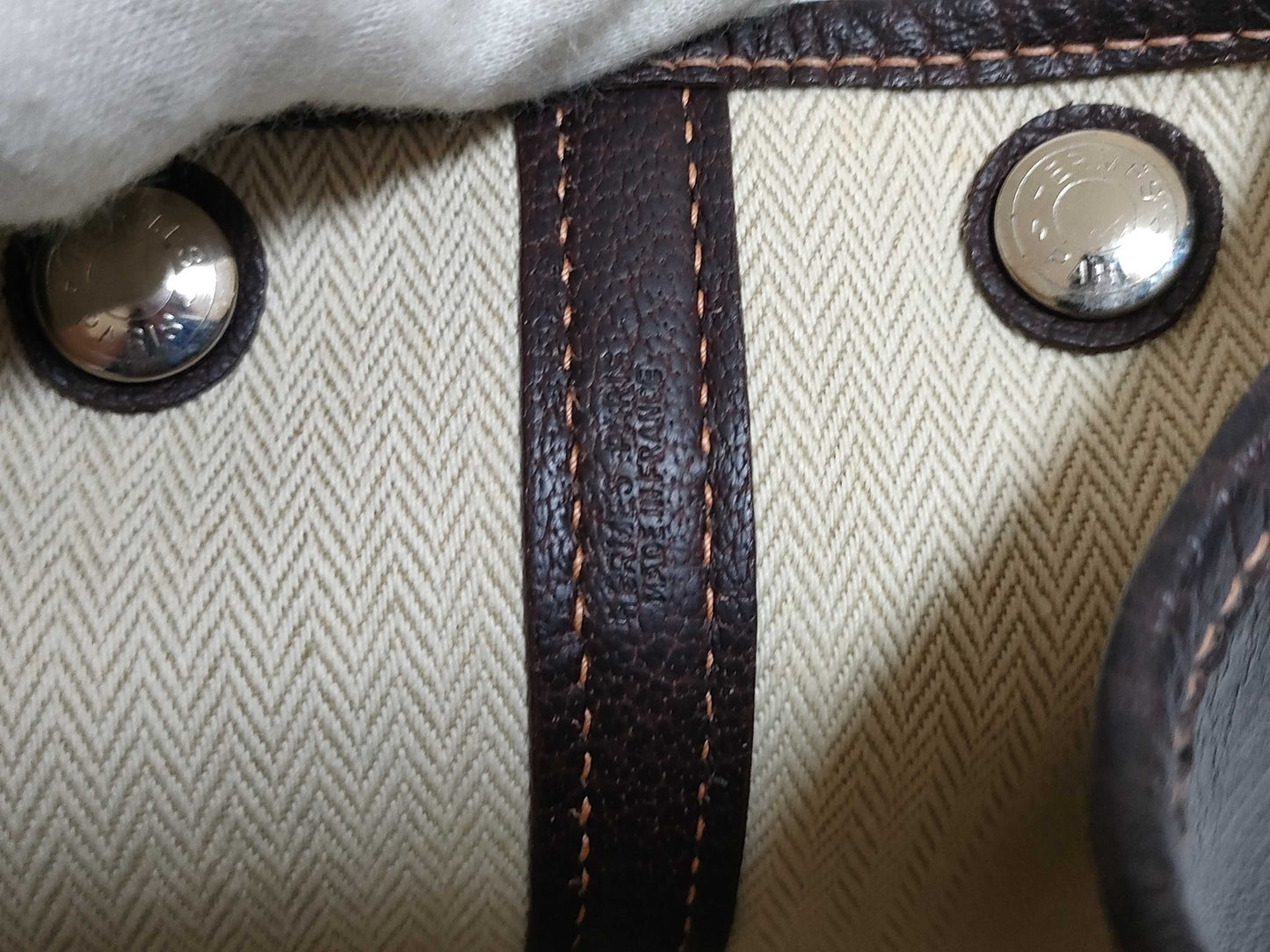 HERMES H Garden Party All Leather Brown Tote Bag