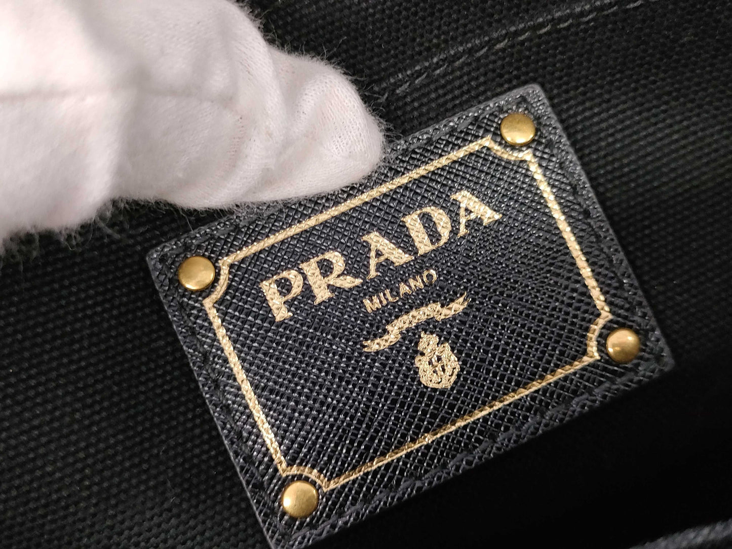 PRADA Canvas Jacquard Handbag