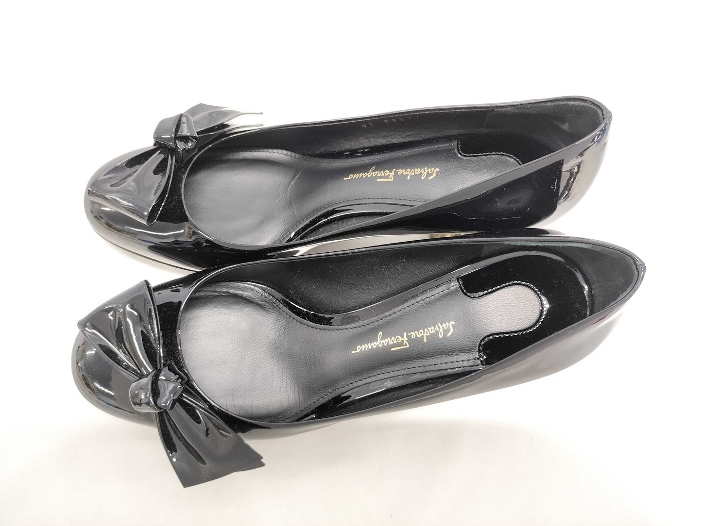 Salvatore Ferragamo Ribbon Enamel Pumps