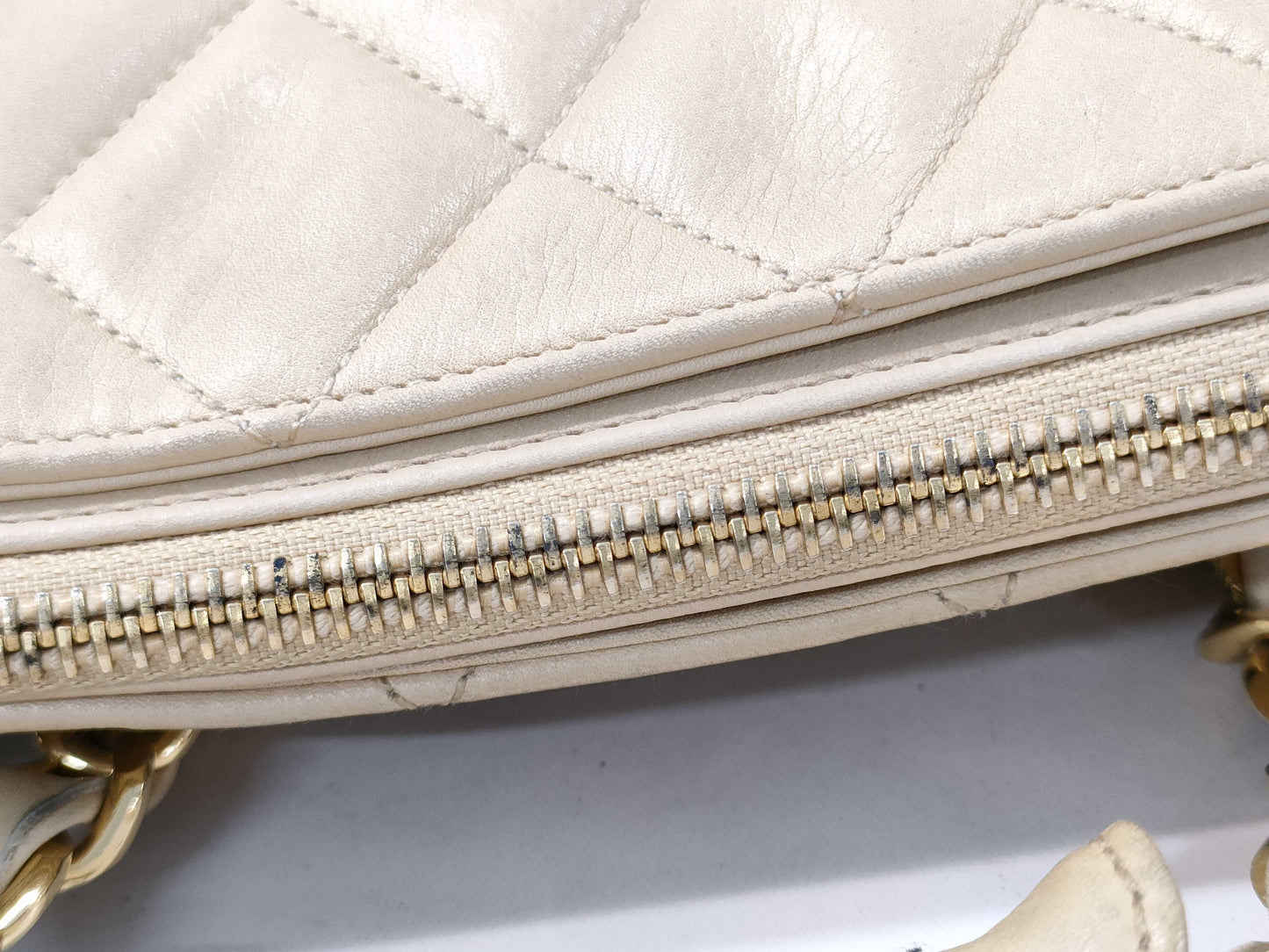 CHANEL Lambskin Matelasse Chain Tote Shoulder Bag