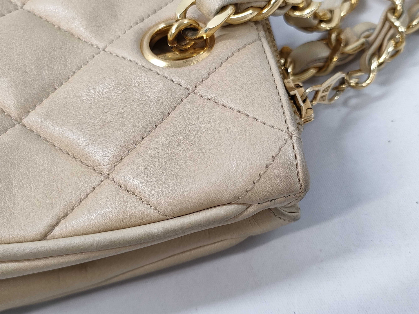 CHANEL Lambskin Matelasse Chain Tote Shoulder Bag