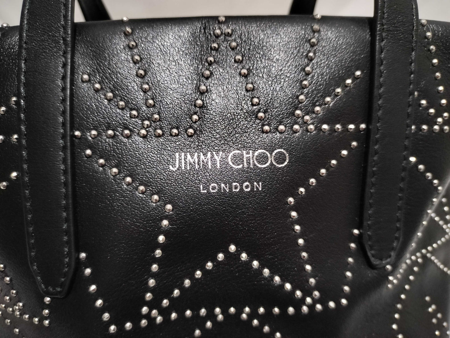 JIMMY CHOO Graphic Star 2-Way Leather Tote Handbag