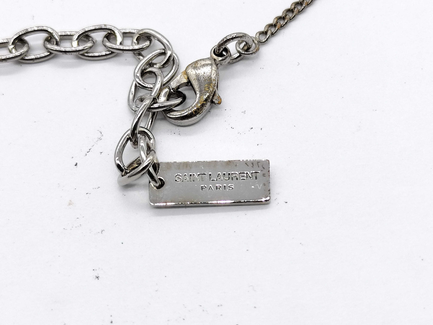 Yves Saint Laurent Twisted Curb Chain Necklace with YSL Logo