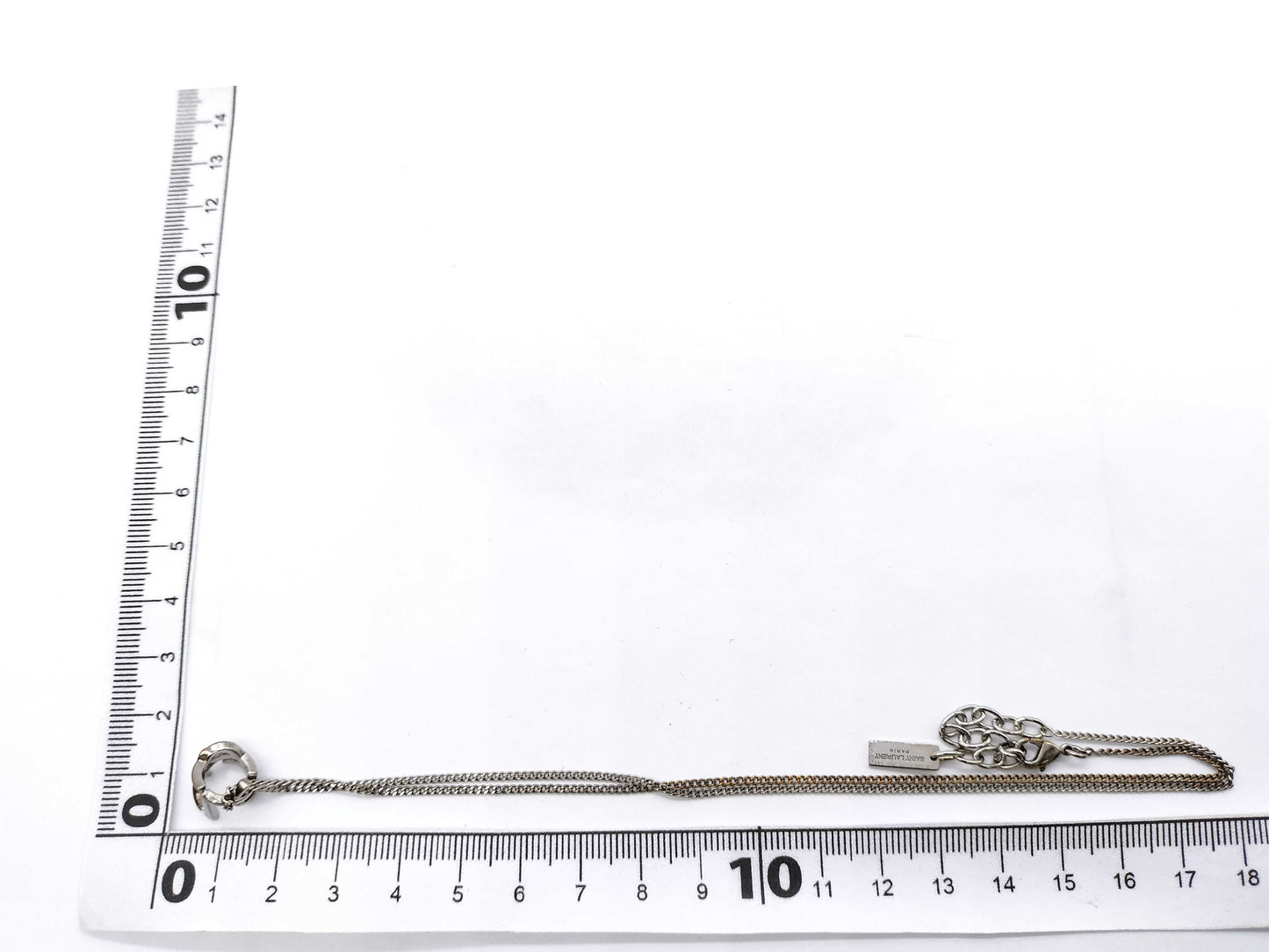 Yves Saint Laurent Twisted Curb Chain Necklace with YSL Logo
