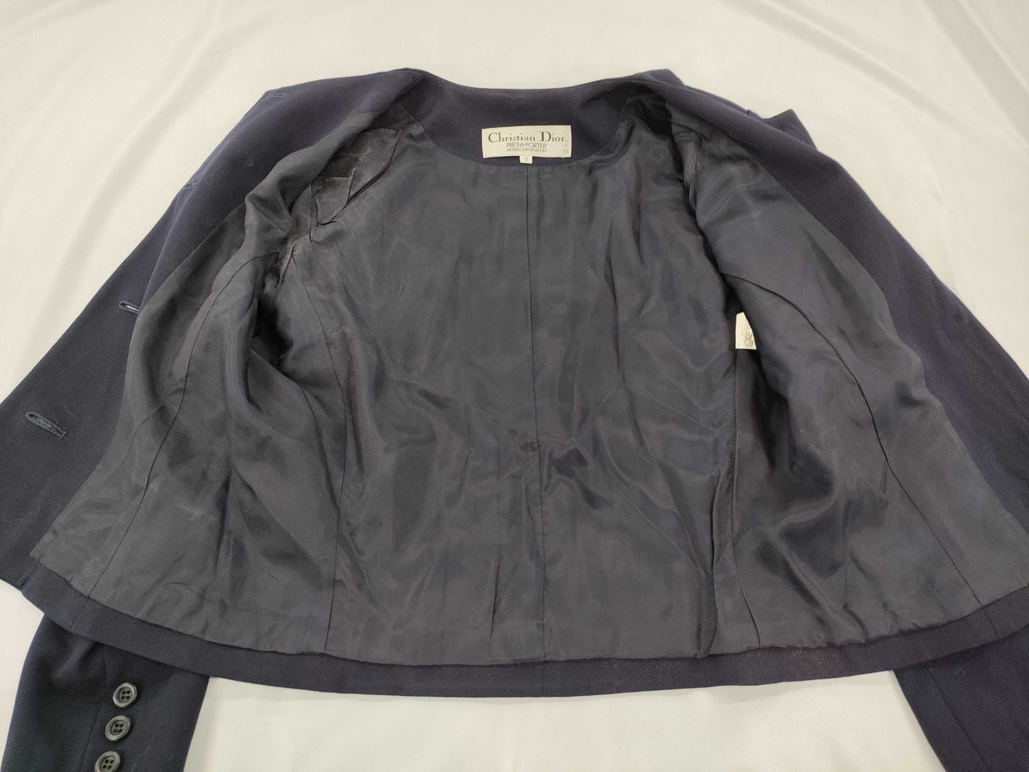 Dior no-collar set-up jacket