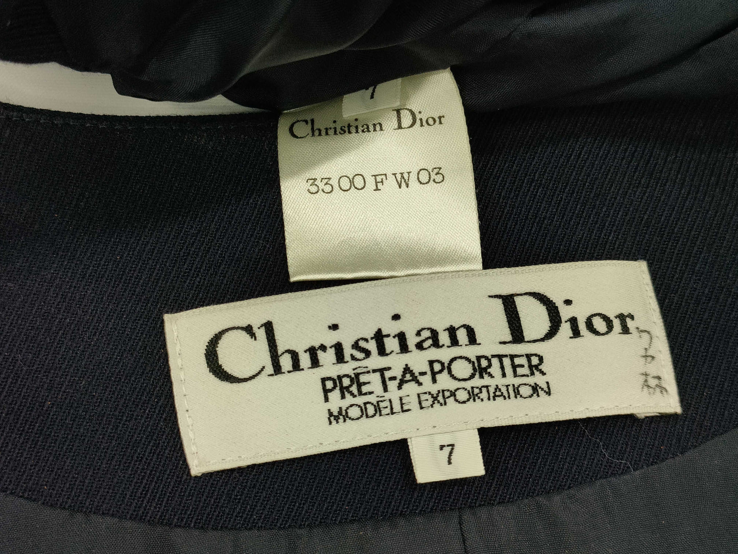 Dior no-collar set-up jacket