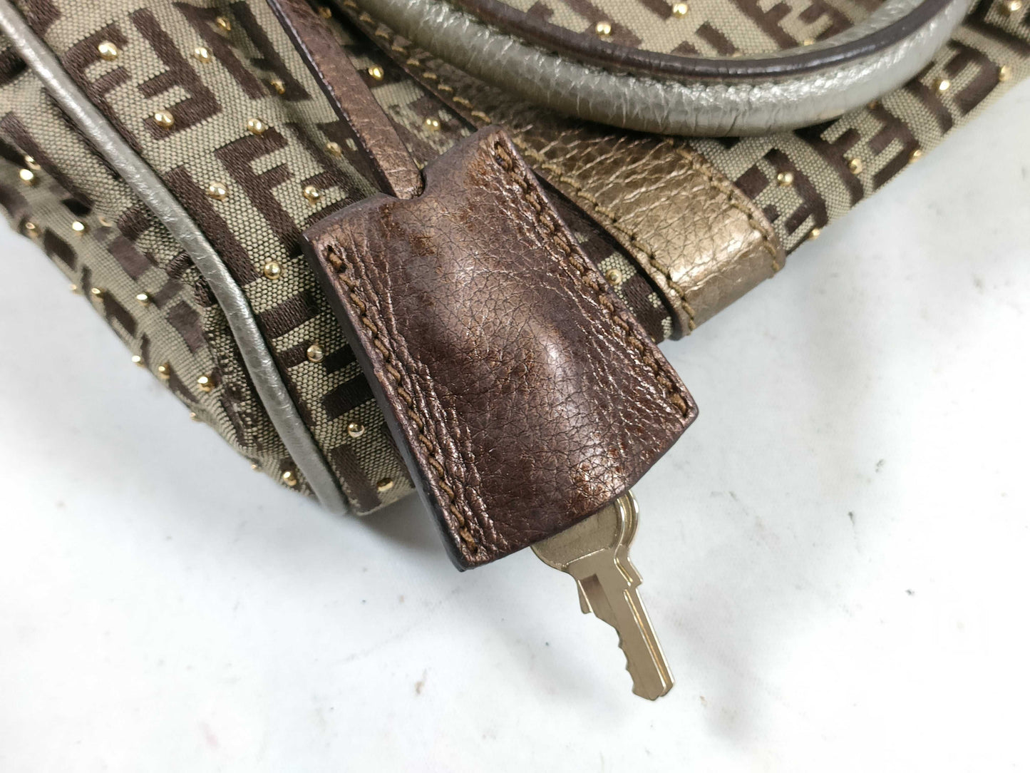 FENDI Zucca Print Mini Boston Bag 2305 8BL068 Handbag