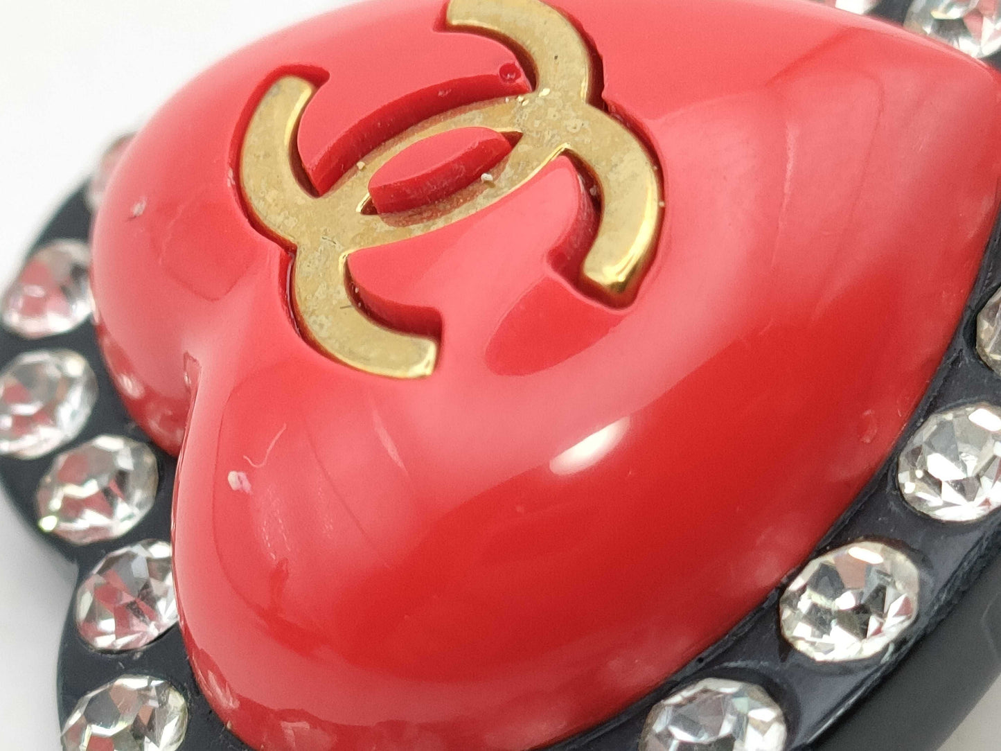CHANEL 95P Heart Rhinestone Earrings 95P Accessories Collection Accessories Collection