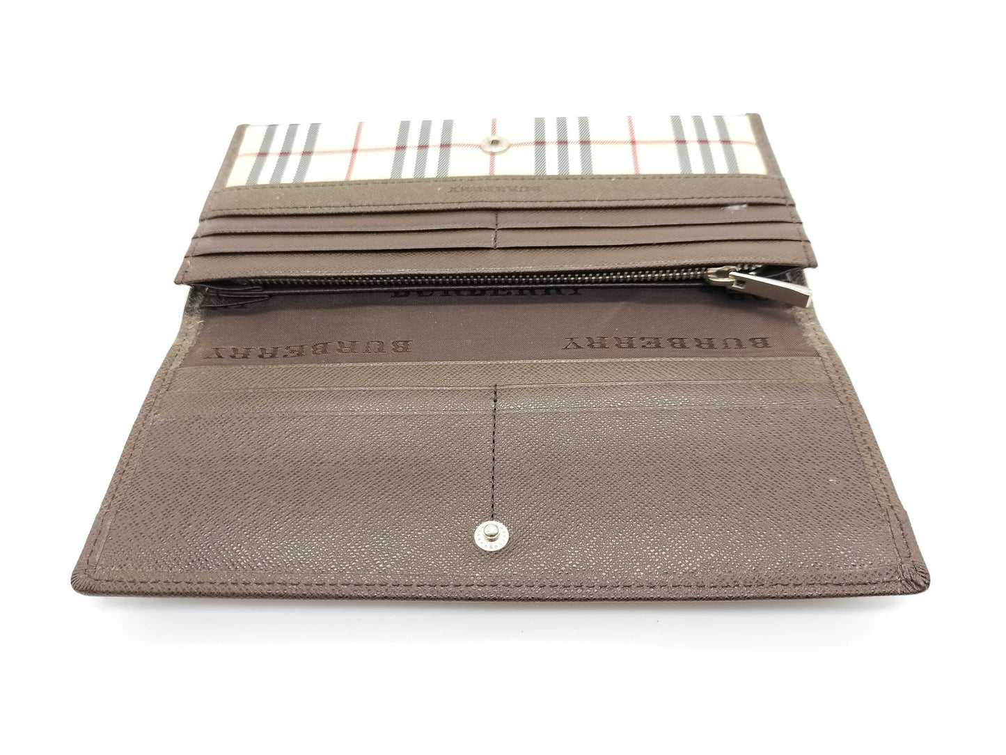 BURBERRY Check Long Wallet