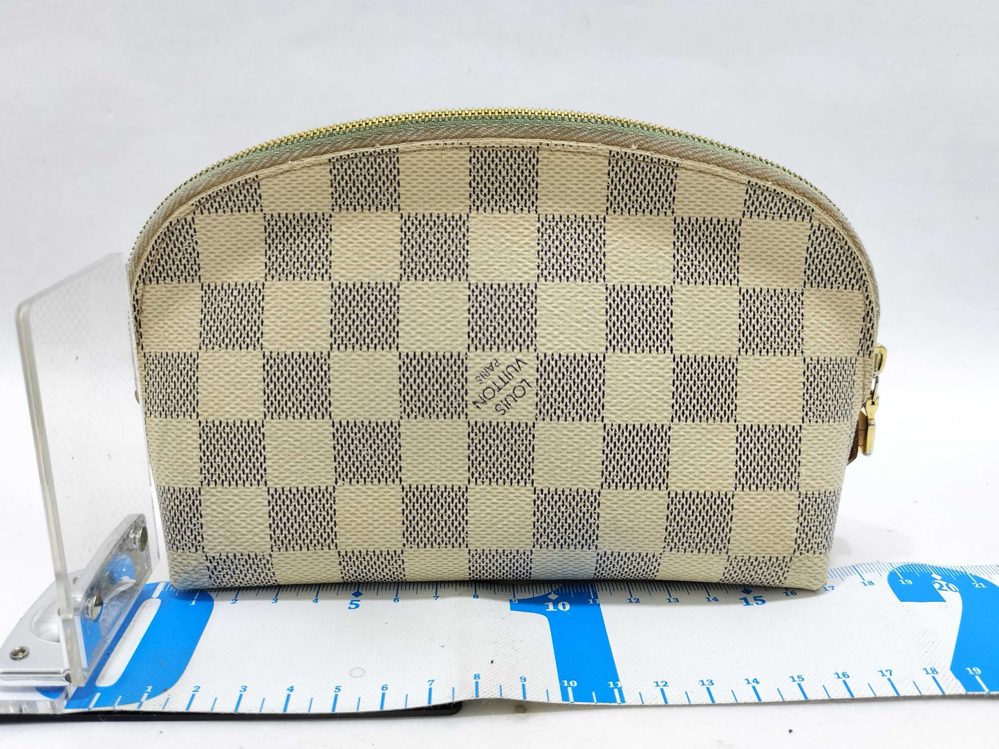 LOUIS VUITTON **2116 Damier Azur Pochette Cosmetic Pouch