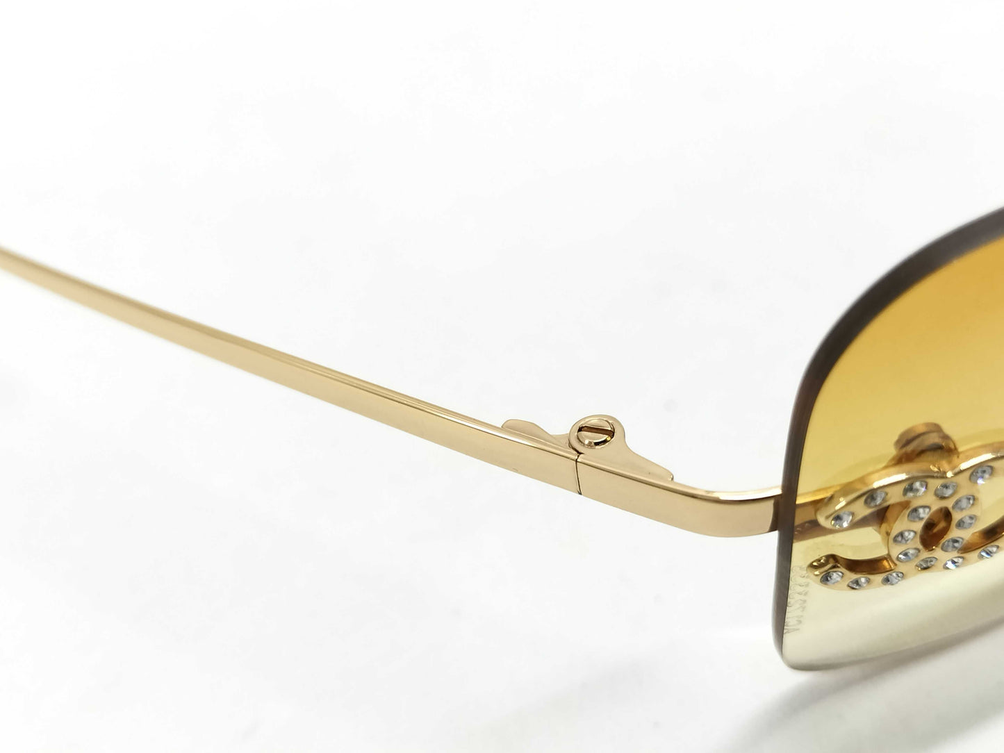 CHANEL 4017-D Coco Mark Rhinestone Orange Sunglasses