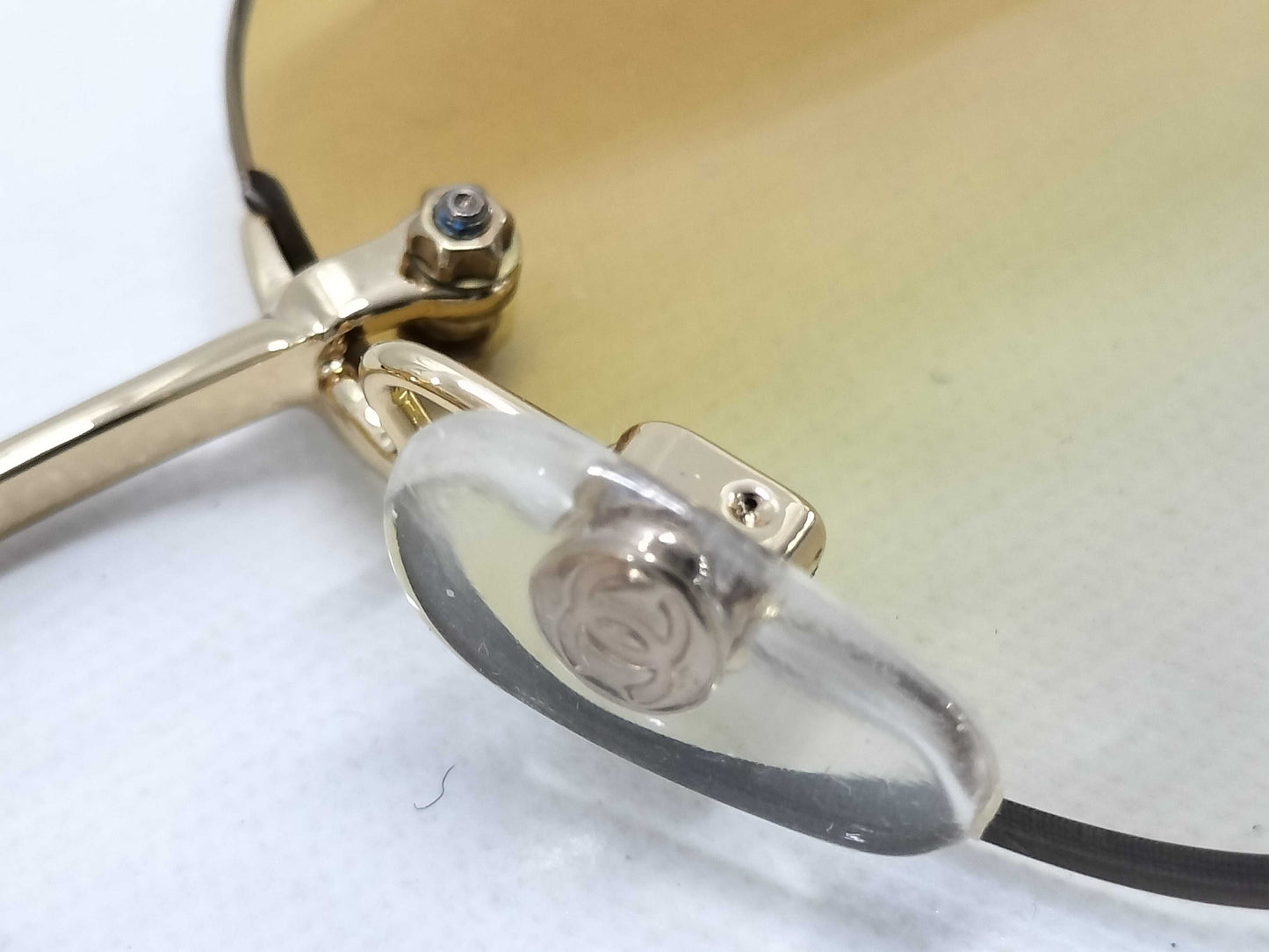 CHANEL 4017-D Coco Mark Rhinestone Orange Sunglasses