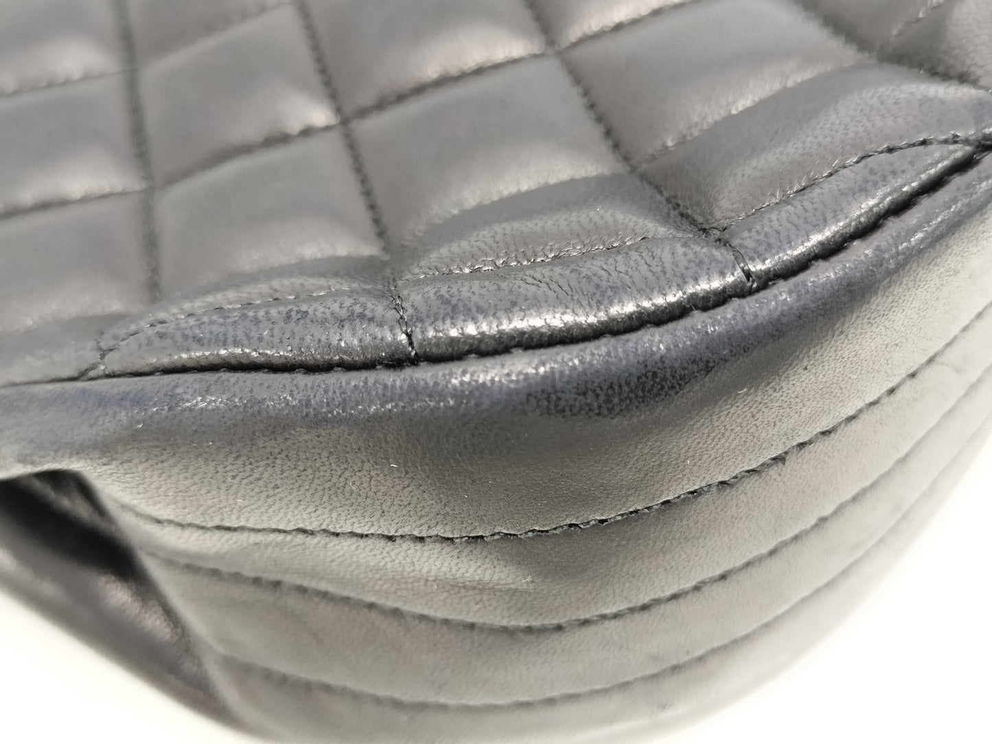 CHANEL Lambskin Half Moon Shoulder Bag