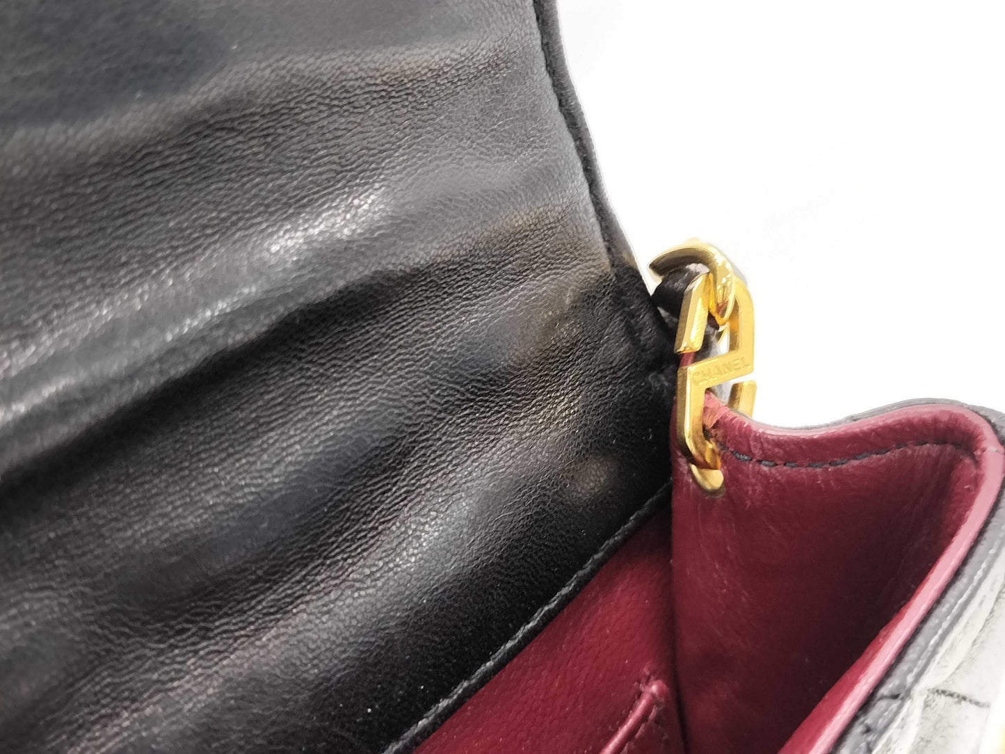 CHANEL Lambskin Half Moon Shoulder Bag