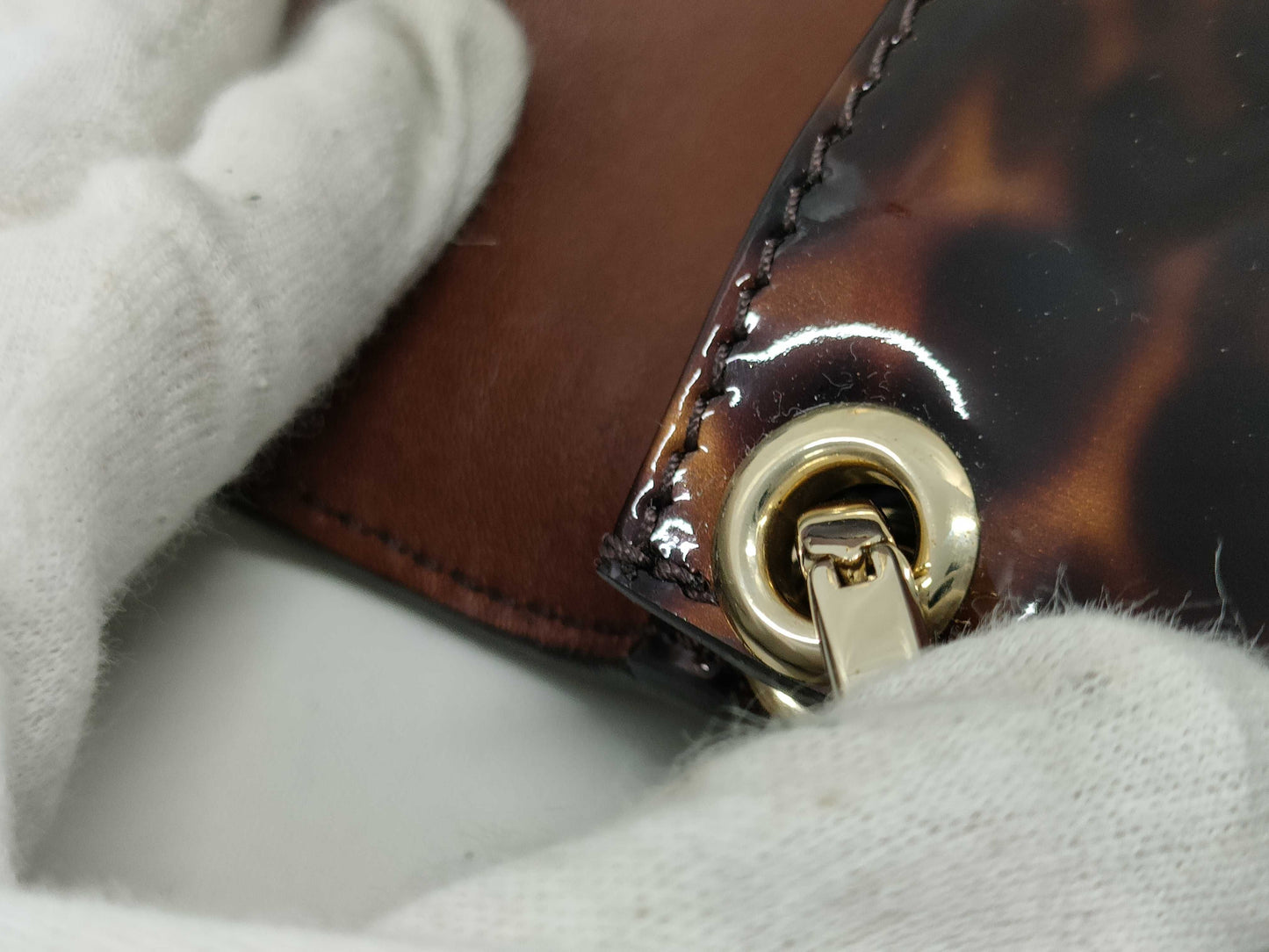 JIMMY CHOO Enamel Tortoiseshell Clutch Bag Handbag