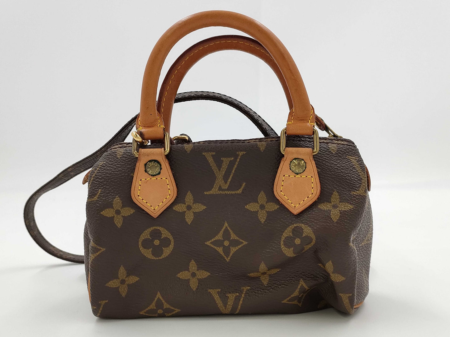 LOUIS VUITTON Monogram M41534 Mini Speedy Shoulder Bag with Strap
