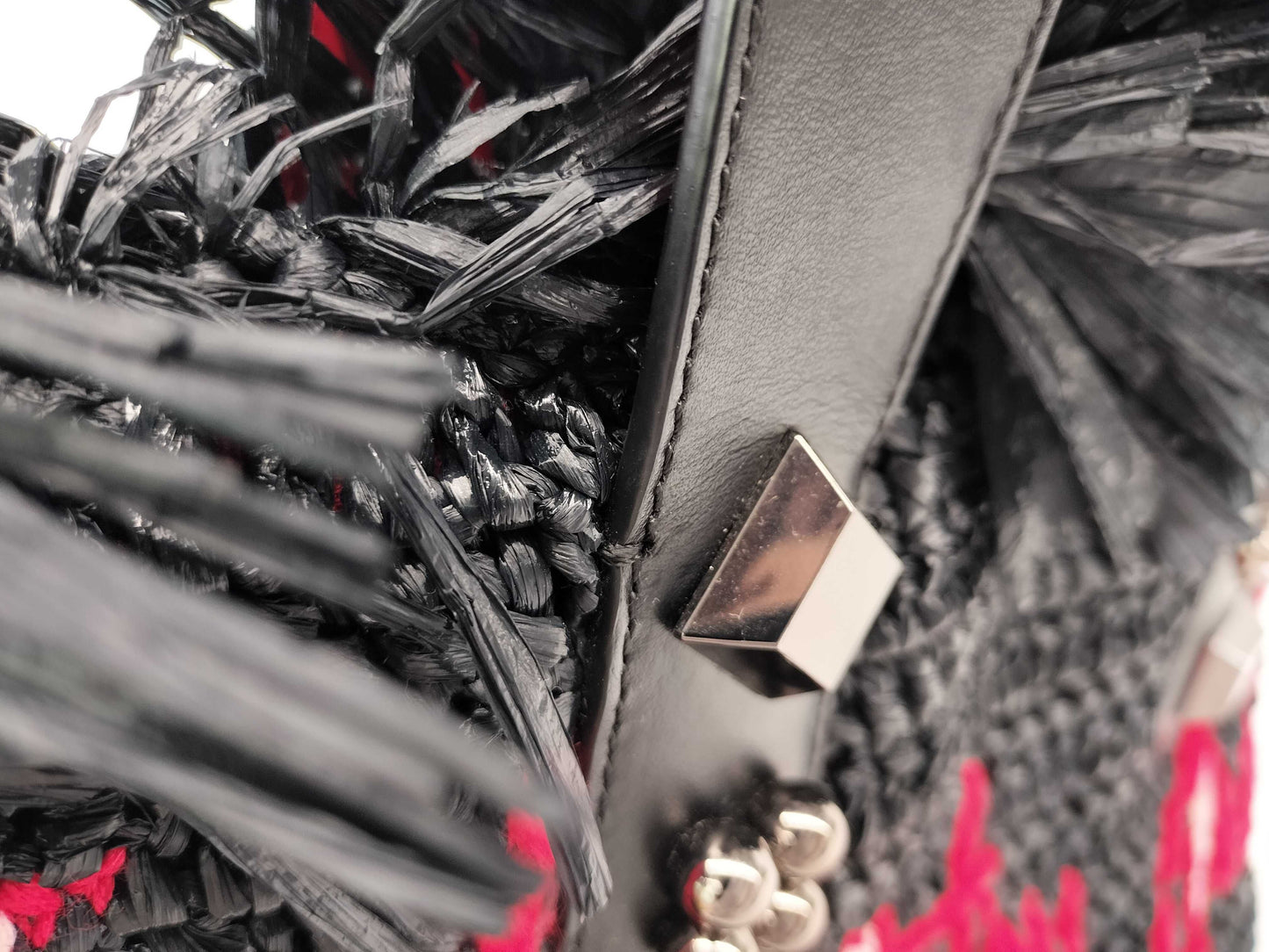 Christian Louboutin Raffia 2-Way Basket Bag Handbag