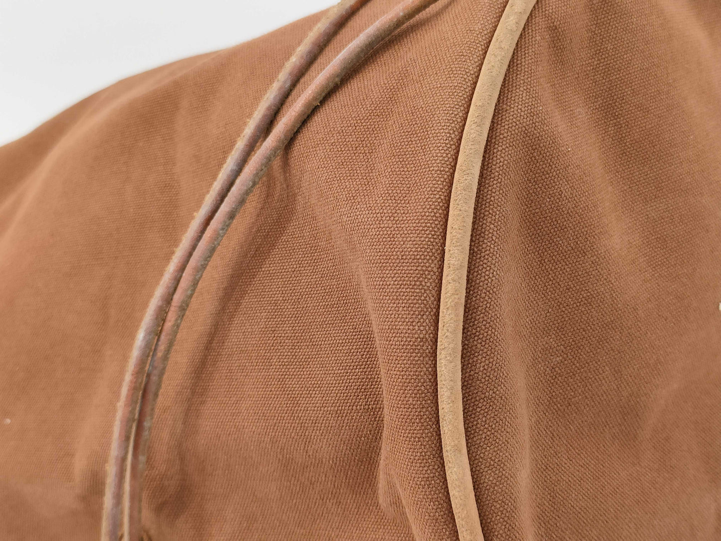 HERMES Polochon Mimir Canvas Brown Shoulder Bag