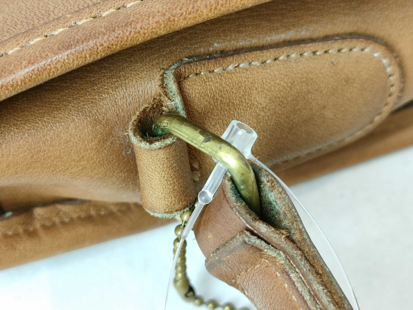 COACH Leather Shoulder Bag Flap Brown 044 Shoulder Bag