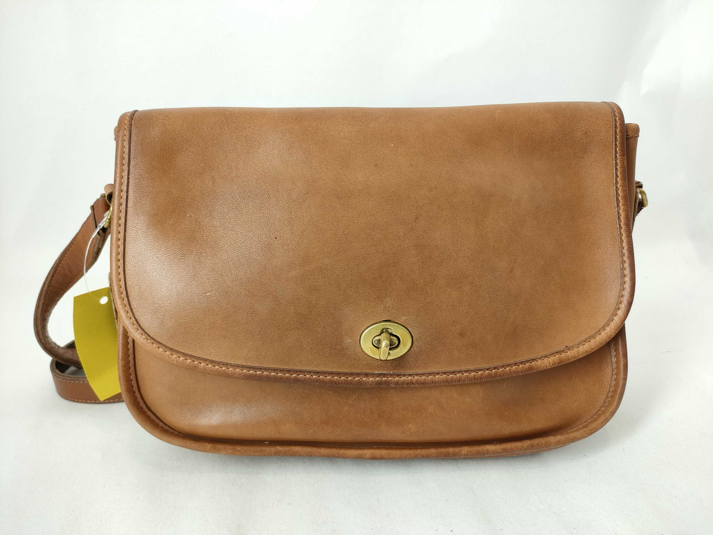COACH Leather Shoulder Bag Flap Brown 044 Shoulder Bag