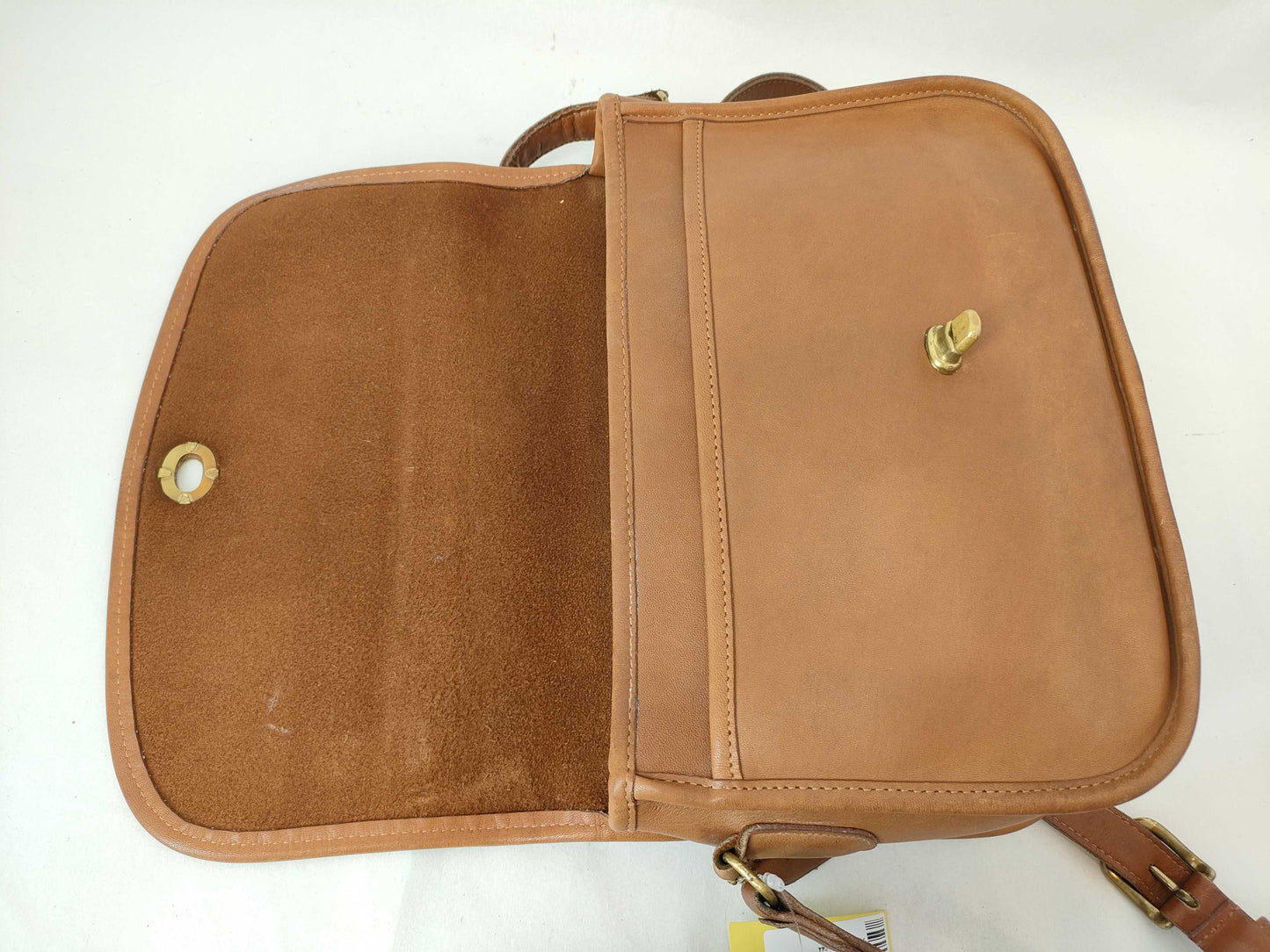 COACH Leather Shoulder Bag Flap Brown 044 Shoulder Bag