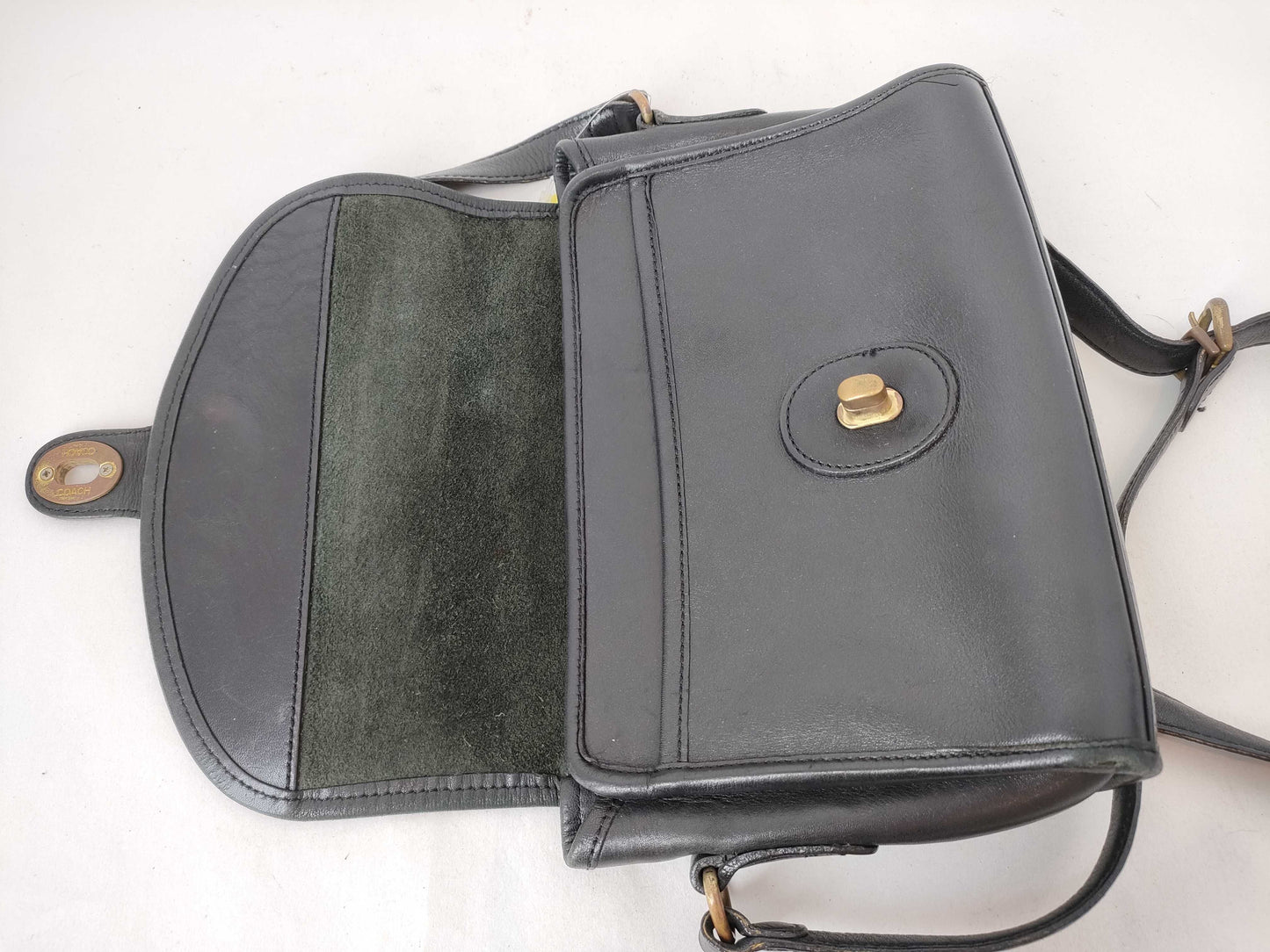 COACH Leather Shoulder Bag Flap Brown 202-11 Shoulder Bag