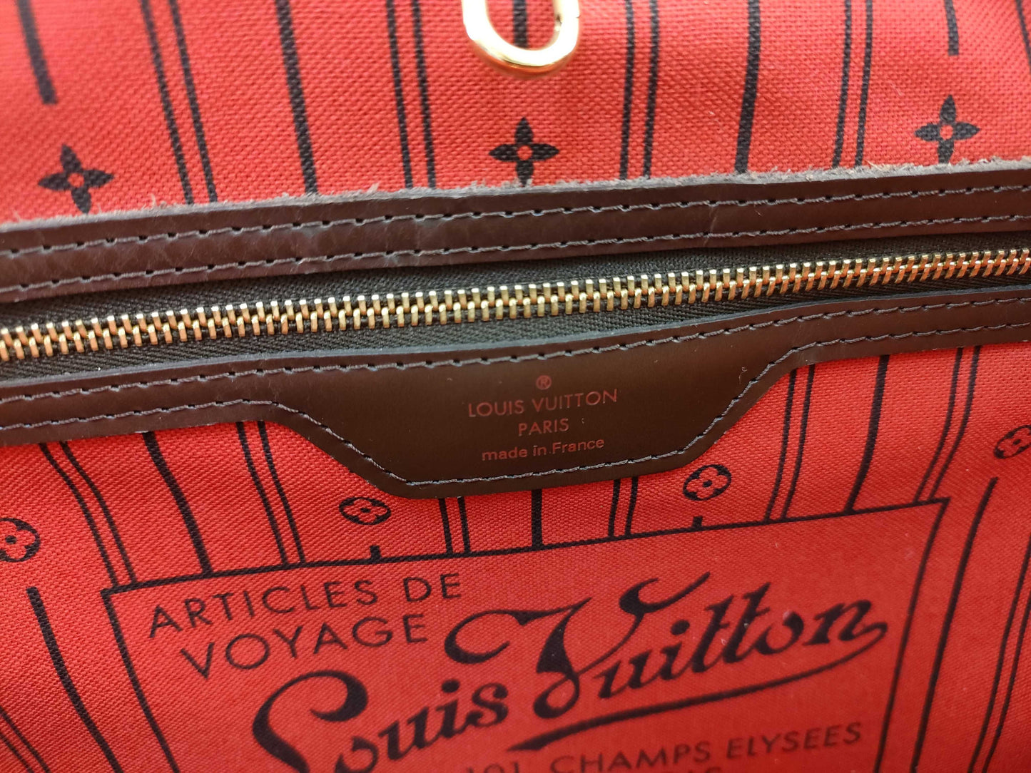 LOUIS VUITTON SP0098 Damier N51105 Neverfull MM Old Model Tote Bag