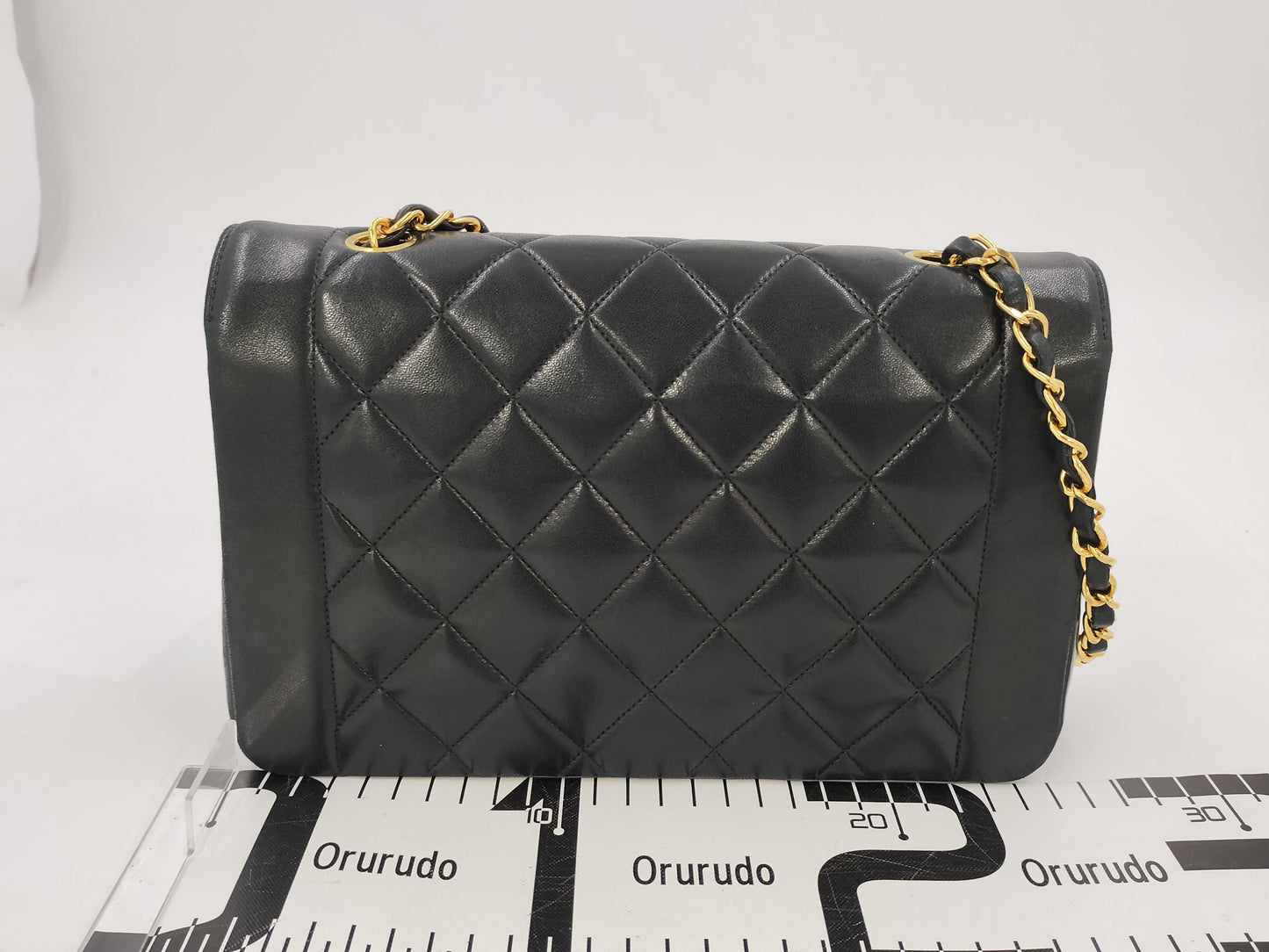 CHANEL Diana Lambskin Single Chain Shoulder Bag