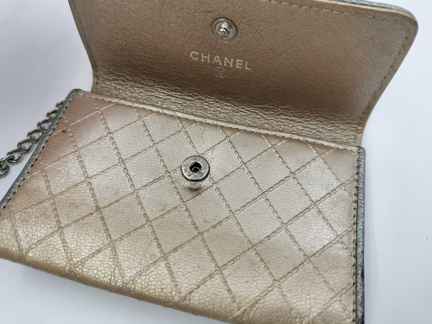 CHANEL Quilted Card Case with Key Ring, Card Case, Pass Case, Business Card Case