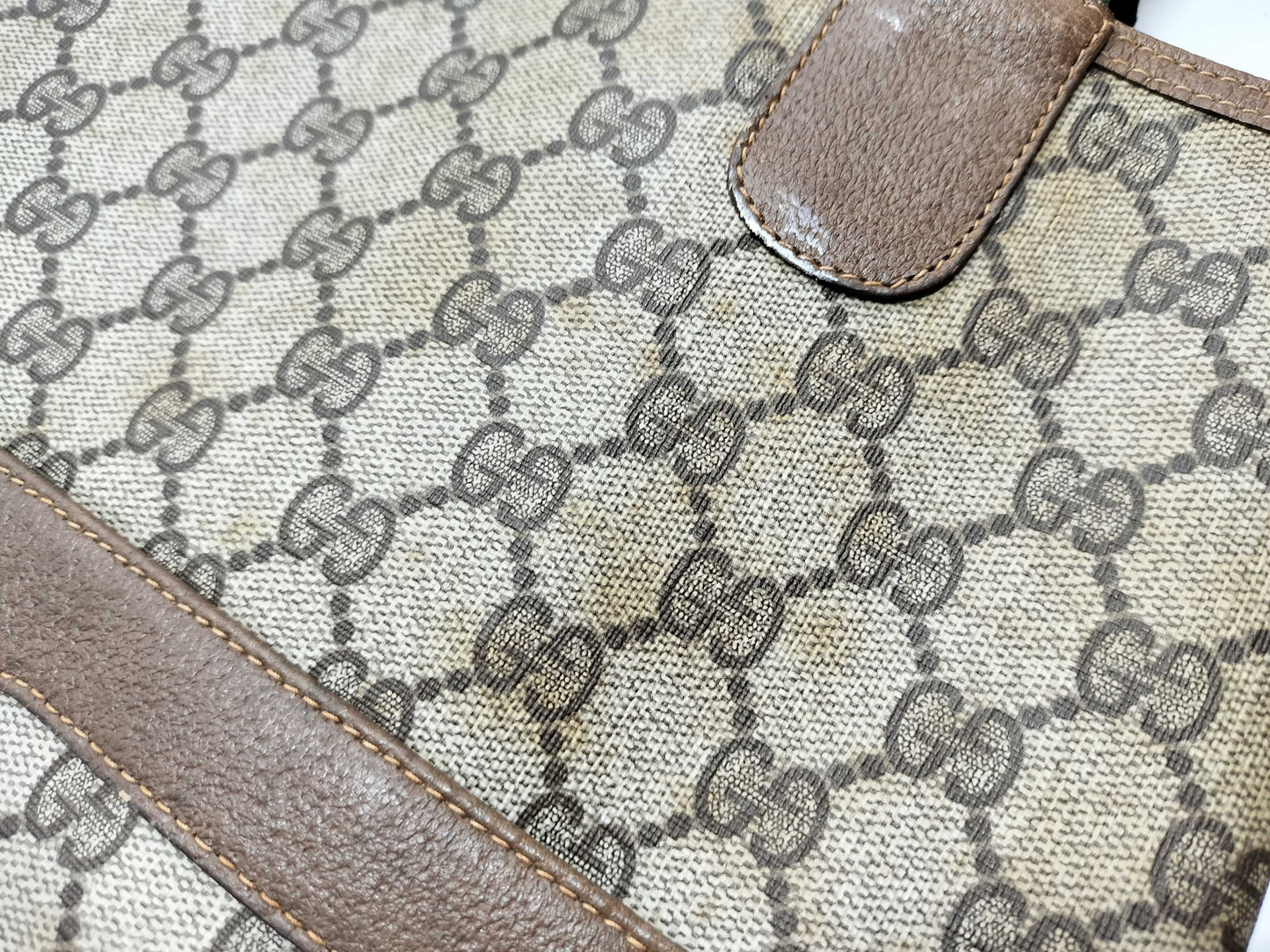GUCCI 39.02003 GG Supreme PVC Old Sherry Tote Bag