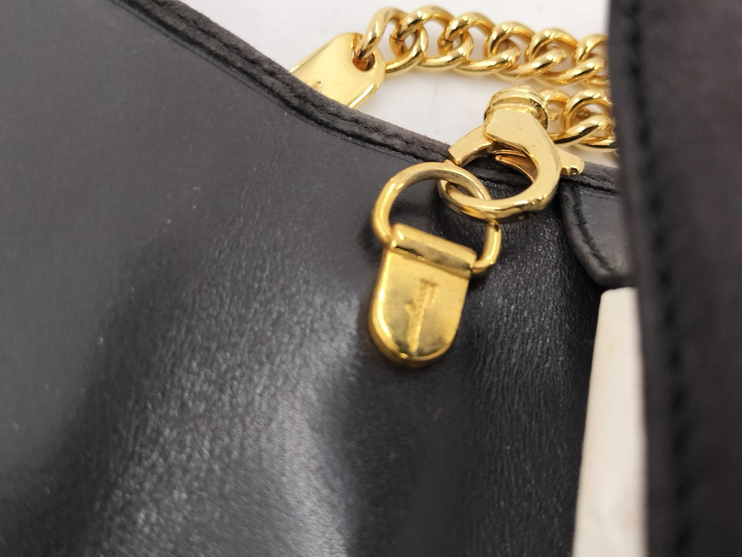 Salvatore Ferragamo Gancini Suede Chain Shoulder Bag