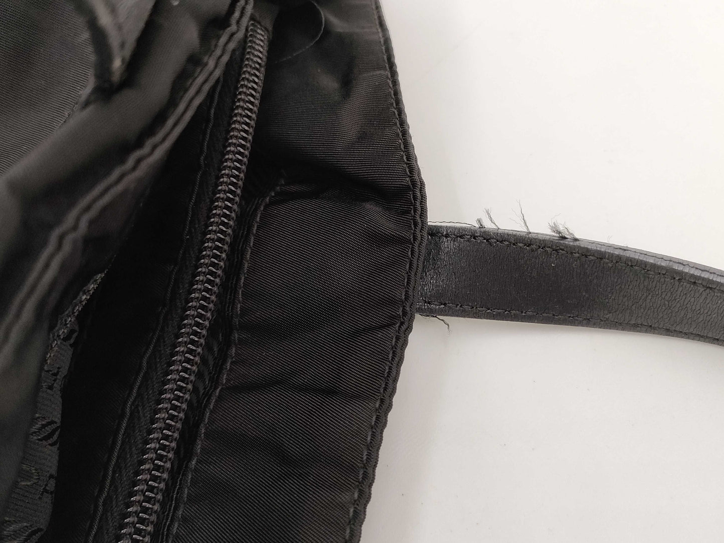 PRADA Nylon Triangle Plate Tote Bag