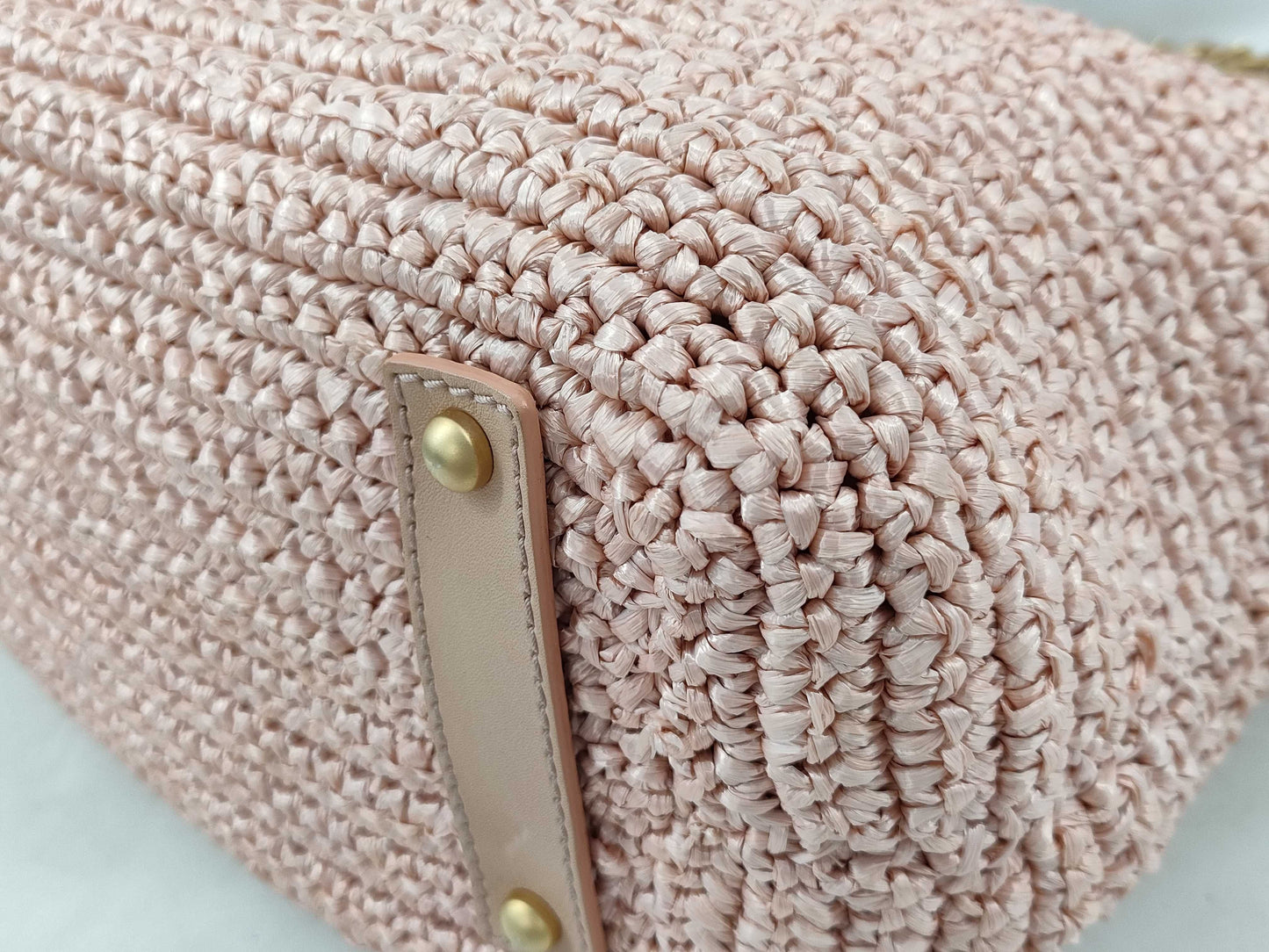 CHANEL Straw Bag Coco Chain 10 Series Tote Bag