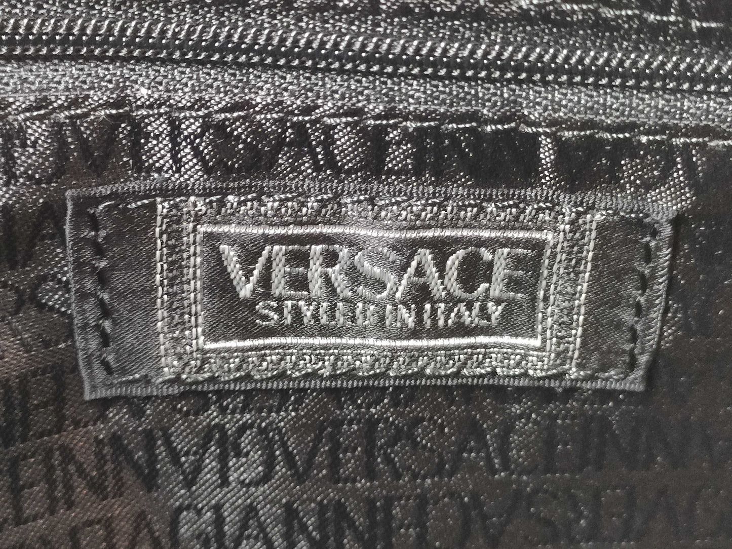 VERSACE VERSACE Leather Black Clutch Bag Second Bag