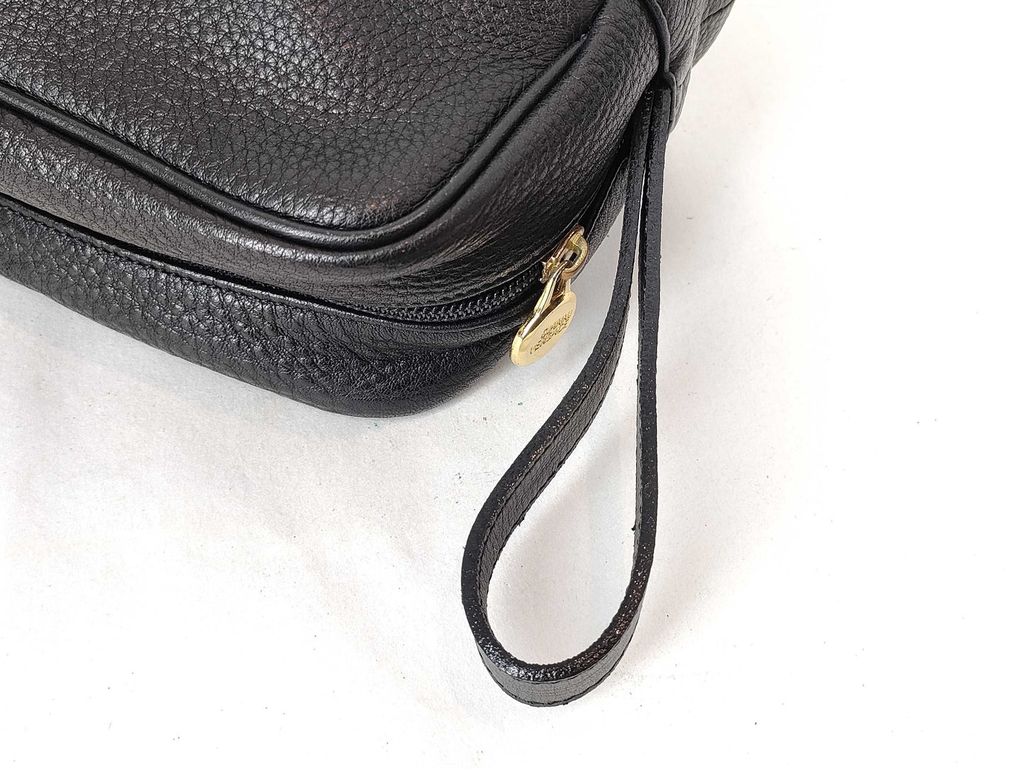 VERSACE VERSACE Leather Black Clutch Bag Second Bag