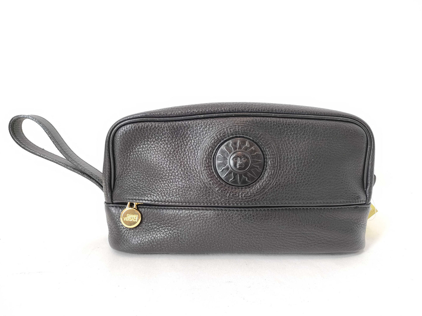 VERSACE VERSACE Leather Black Clutch Bag Second Bag