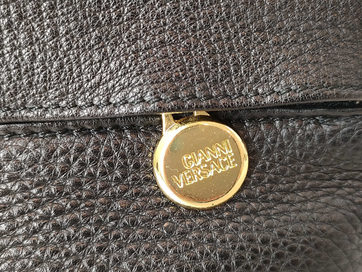 VERSACE VERSACE Leather Black Clutch Bag Second Bag