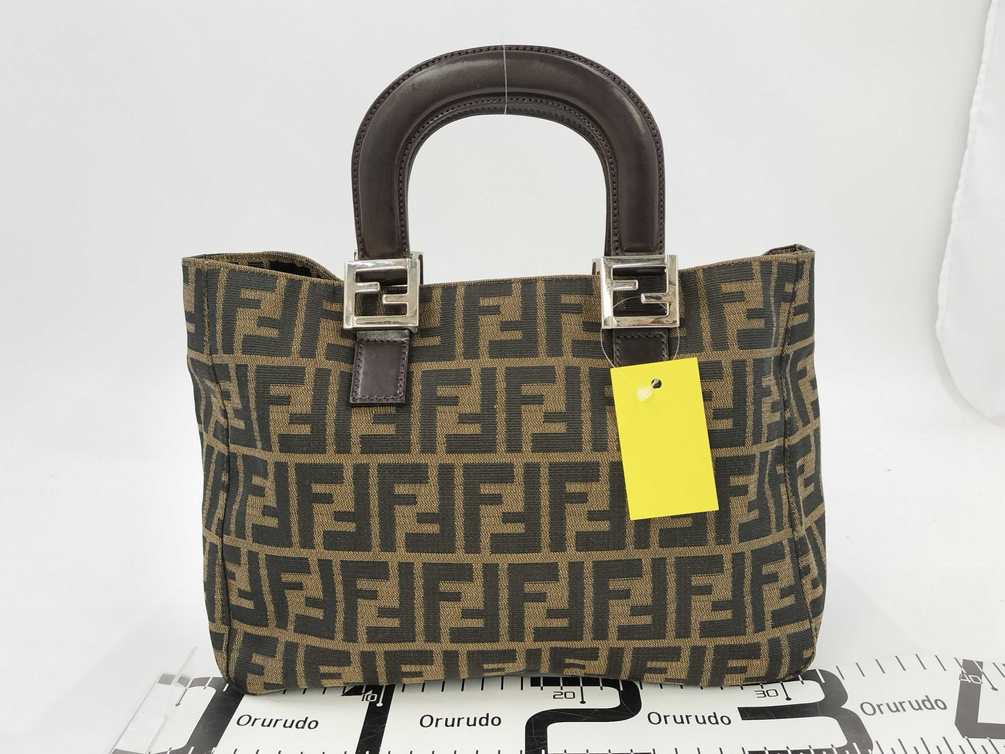 FENDI Zucca pattern tote handbag with metal hardware