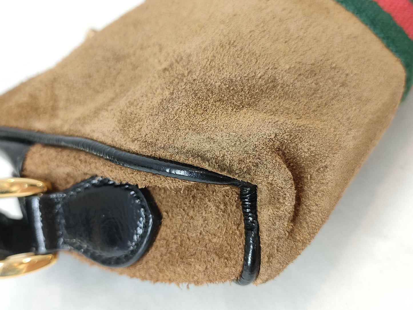 GUCCI Brown Suede Shoulder Bag 573321