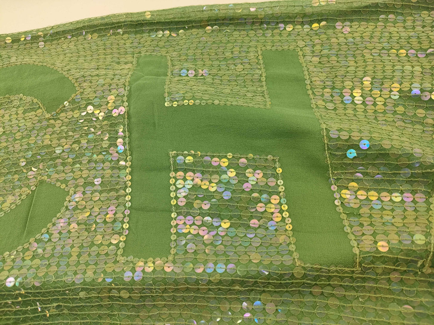 CHANEL Boxed Sequin 100% Silk Logo Scarf