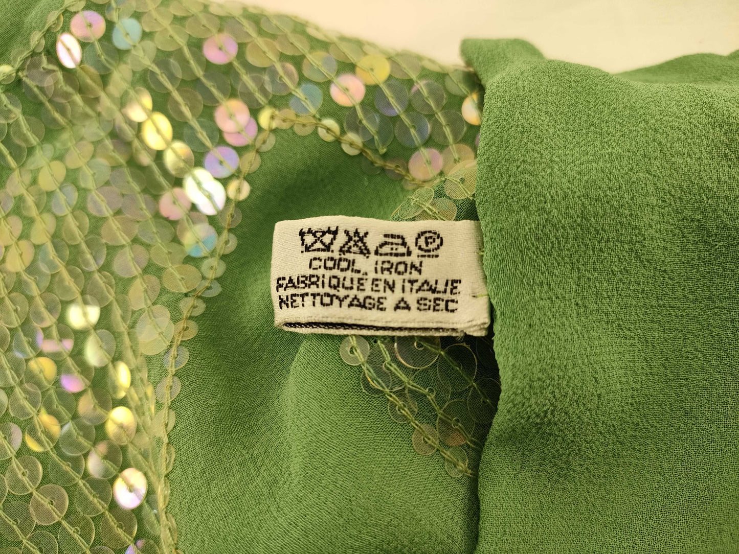 CHANEL Boxed Sequin 100% Silk Logo Scarf