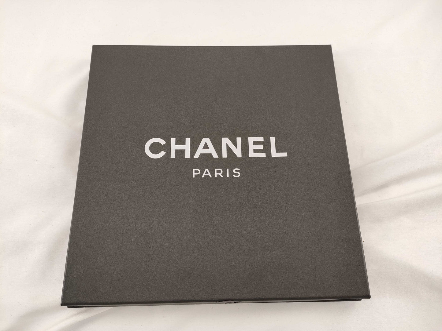 CHANEL Boxed Sequin 100% Silk Logo Scarf