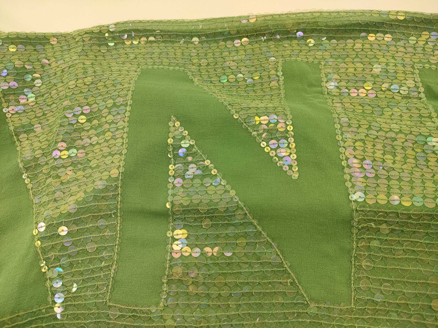 CHANEL Boxed Sequin 100% Silk Logo Scarf