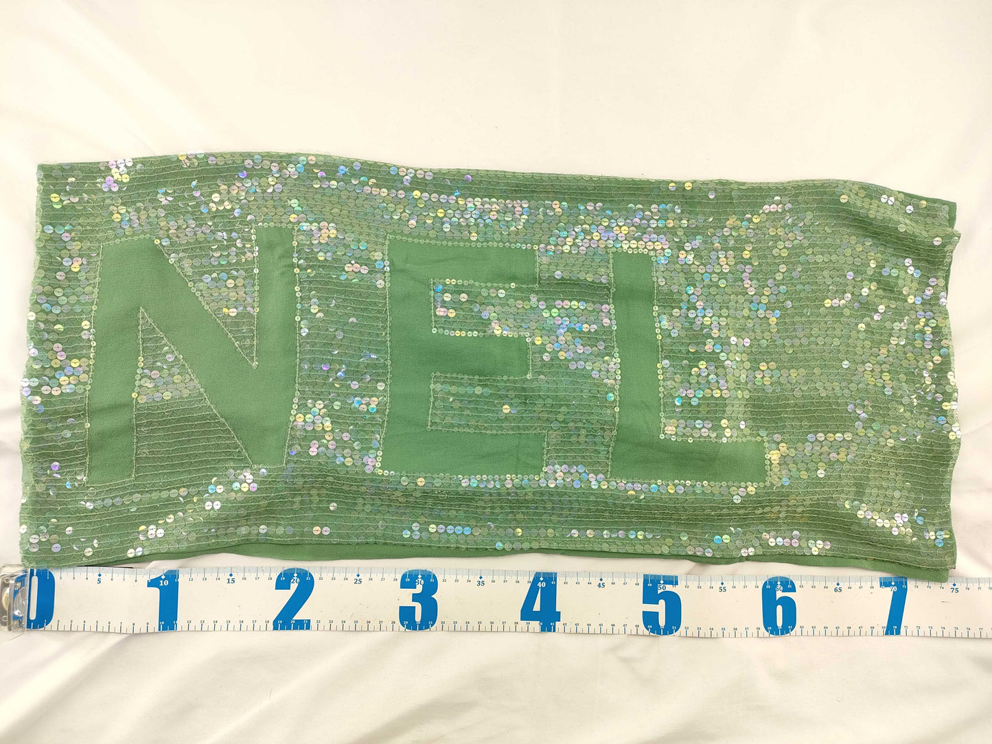 CHANEL Boxed Sequin 100% Silk Logo Scarf