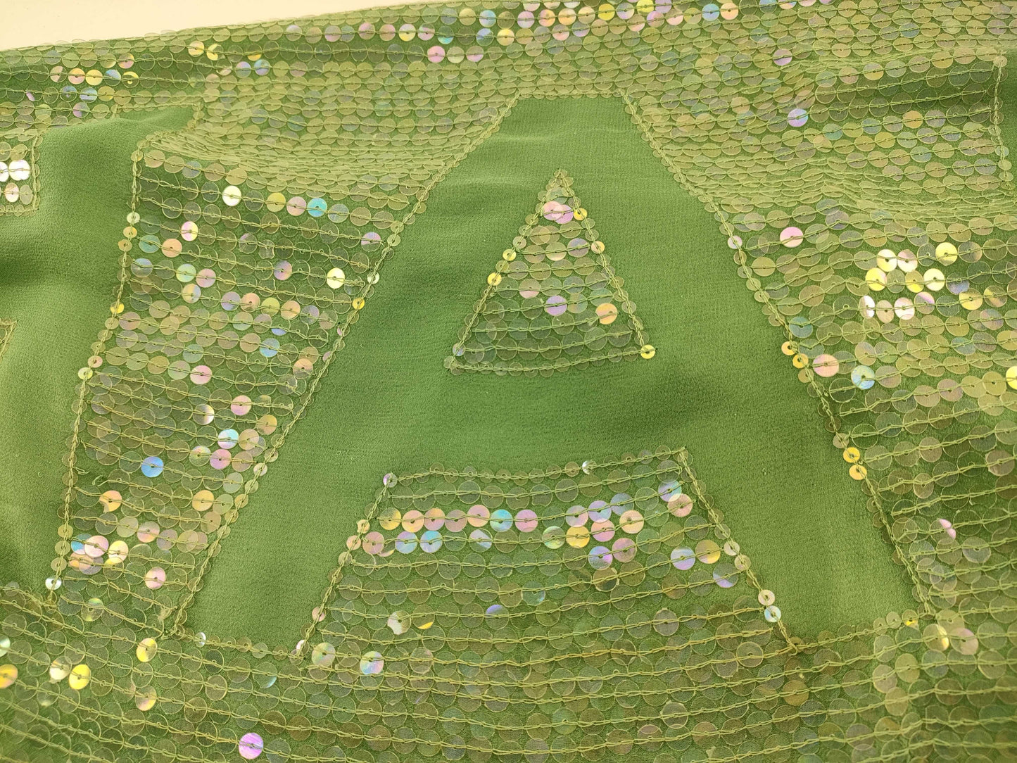 CHANEL Boxed Sequin 100% Silk Logo Scarf
