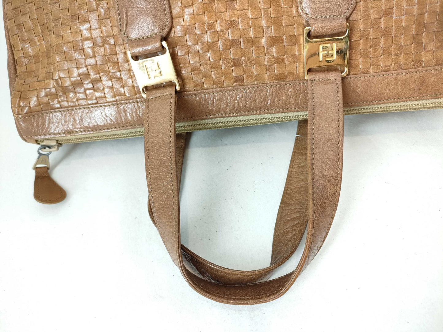 FENDI Leather/Hand/Brown Handbag