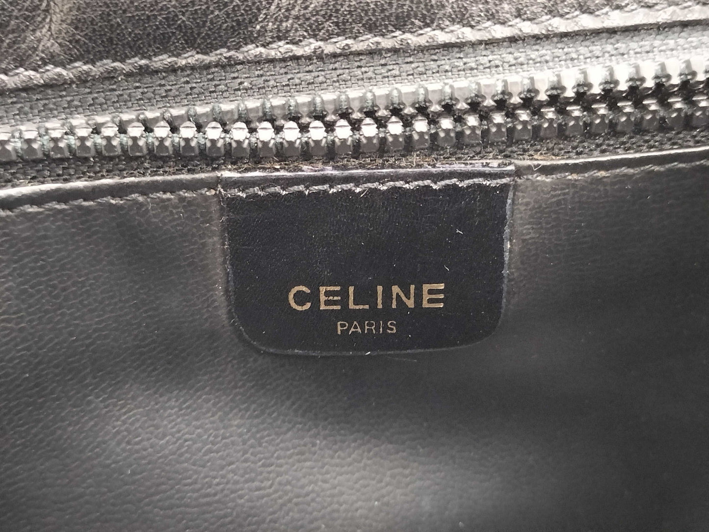 CELINE Triomphe Logo Leather Shoulder Bag