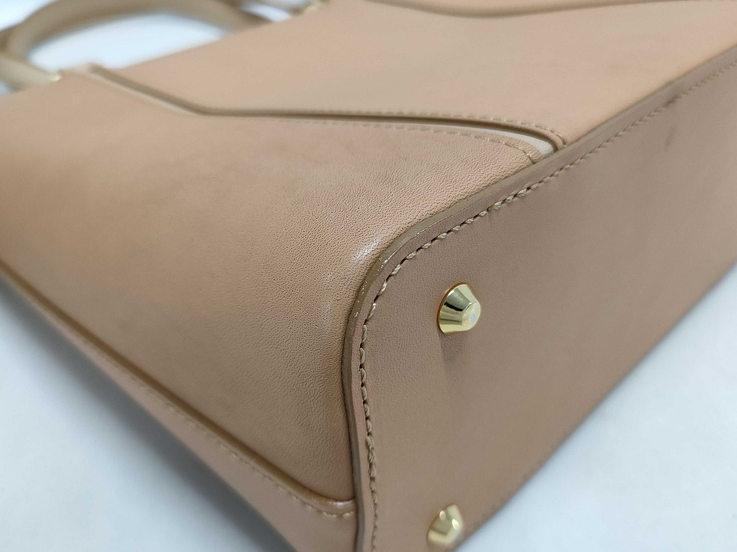 BURBERRY Natural Leather Check Handbag