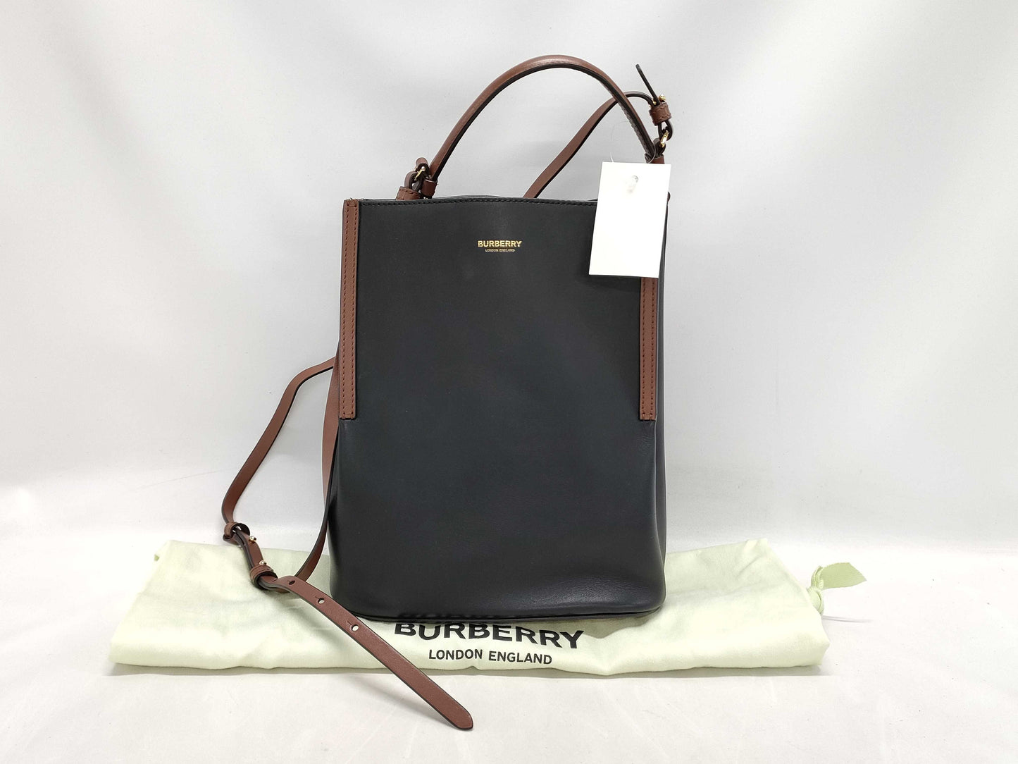BURBERRY Calfskin Bucket Bag with Pouch Shoulder Bag