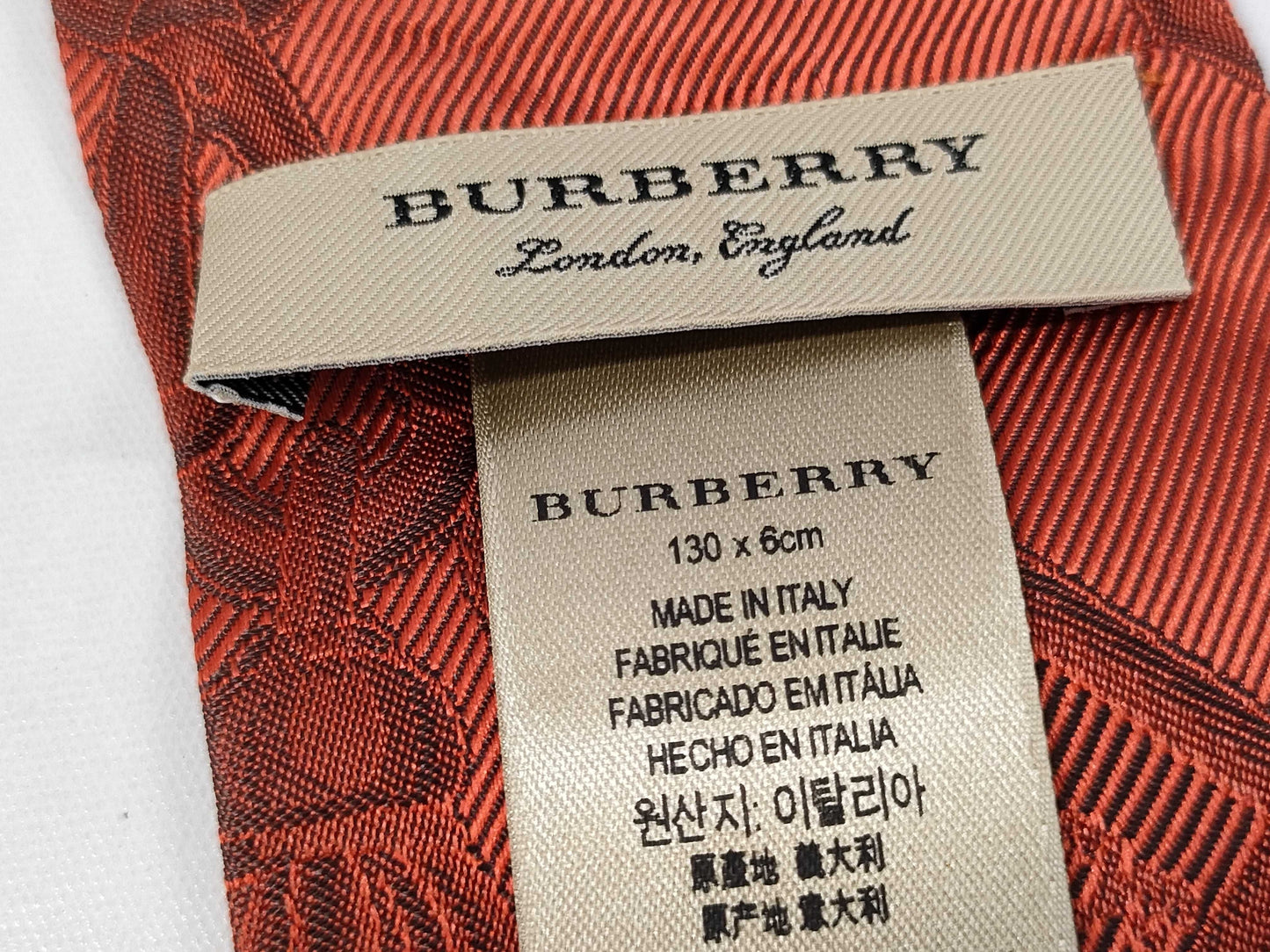 BURBERRY Silk Orange Belt